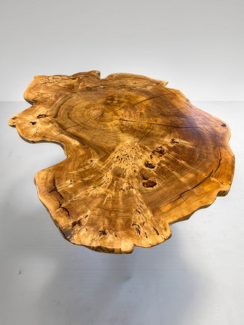 Solid oak coffee table green pigmented epoxy, various sizes Siena